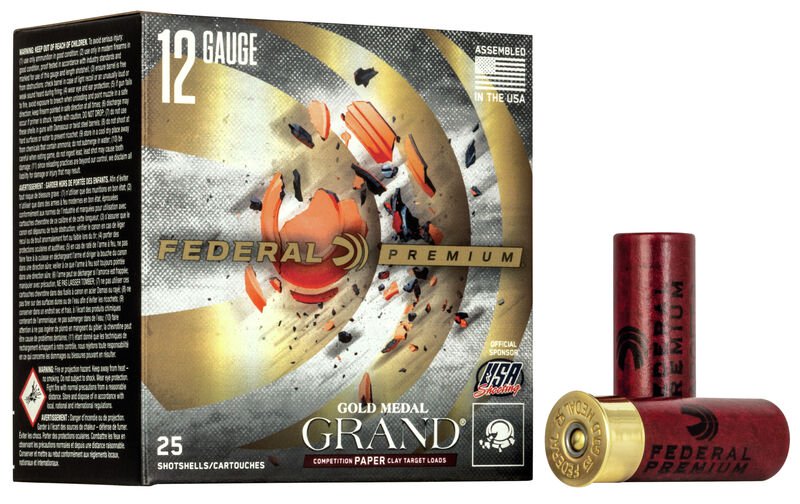 Federal Gold Medal Grand Paper 12 Gauge Ammunition 2.75" 1oz #8 Shot 25 Shells GMT1758 View 1