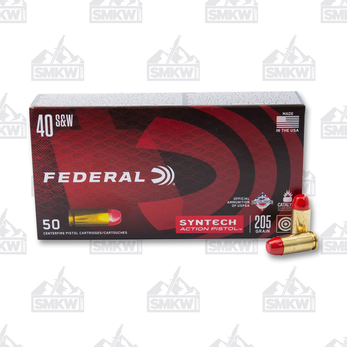 Federal Syntech Action Pistol .40 S&W 205gr TSJ-FN Brass Ammo 50Rds AE40SJAP1 View 1