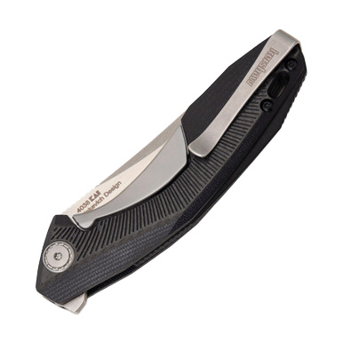 Kershaw Tumbler Folding Knife Black 3.25in Stonewashed Drop Point Blade View 7