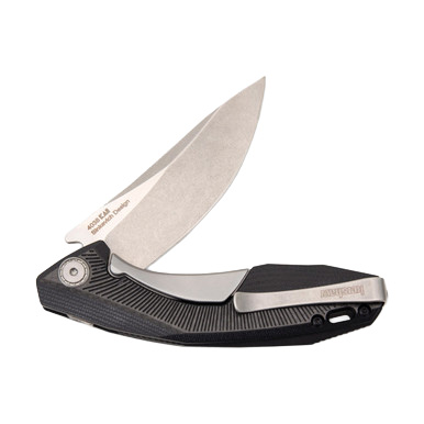 Kershaw Tumbler Folding Knife Black 3.25in Stonewashed Drop Point Blade View 5