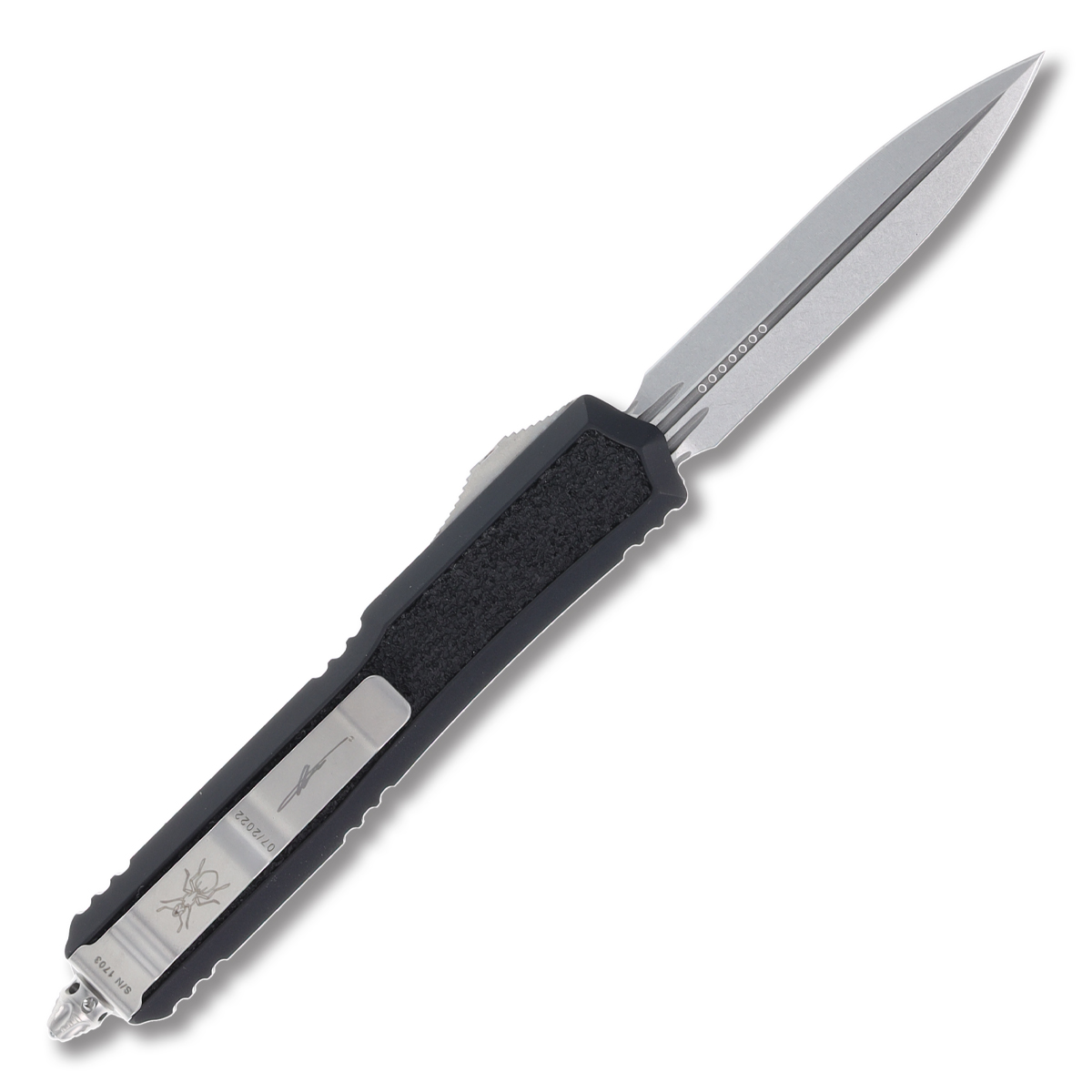 Microtech Makora Signature Series Out-The-Front Automatic Knife (D/E Stonewash | Black) AUMT20610S View 2