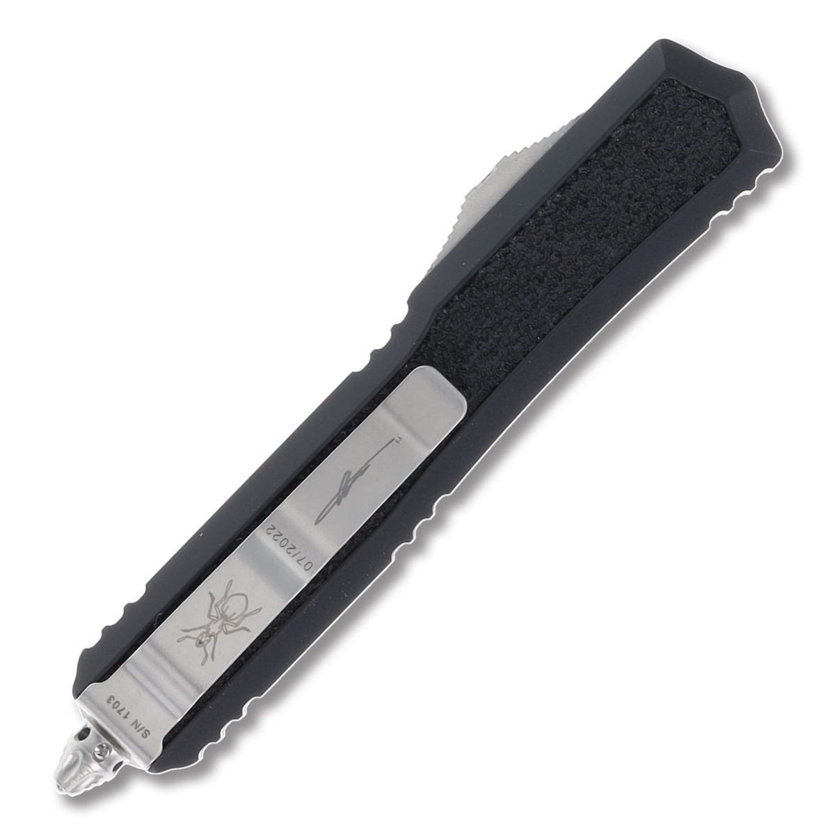Microtech Makora Signature Series Out-The-Front Automatic Knife (D/E Stonewash | Black) AUMT20610S View 4