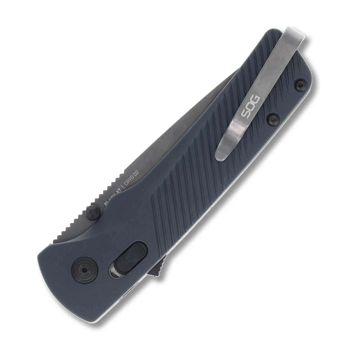 SOG Flash AT Urban Gray Folding Knife 3.45in Black Drop Point Blade SOG11180541 View 4