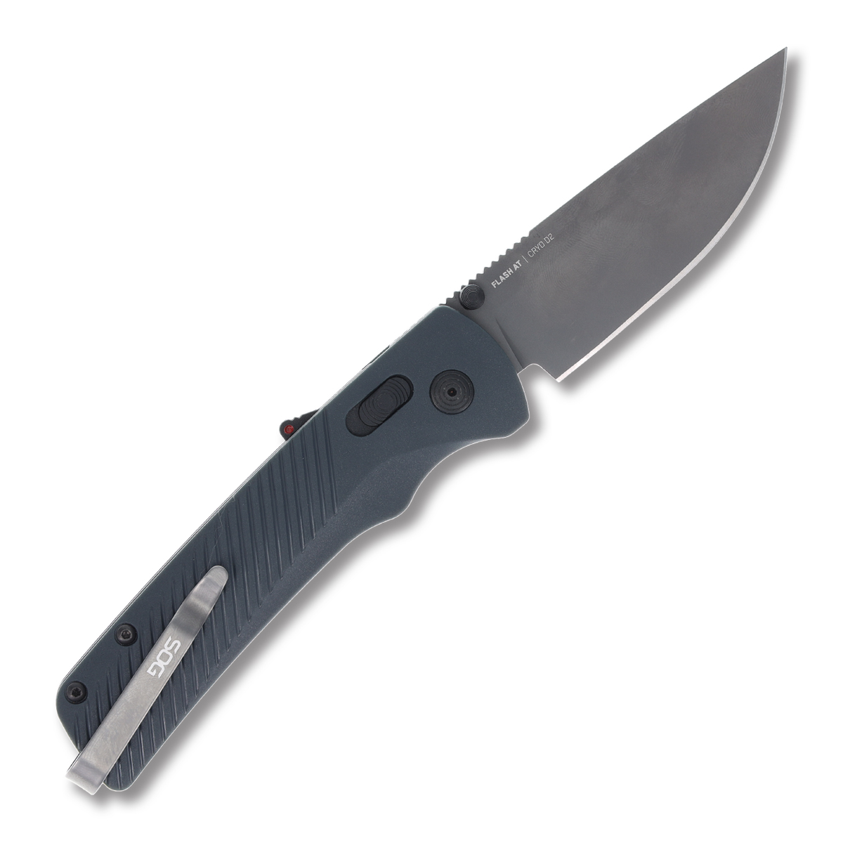 SOG Flash AT Urban Gray Folding Knife 3.45in Black Drop Point Blade SOG11180541 View 2