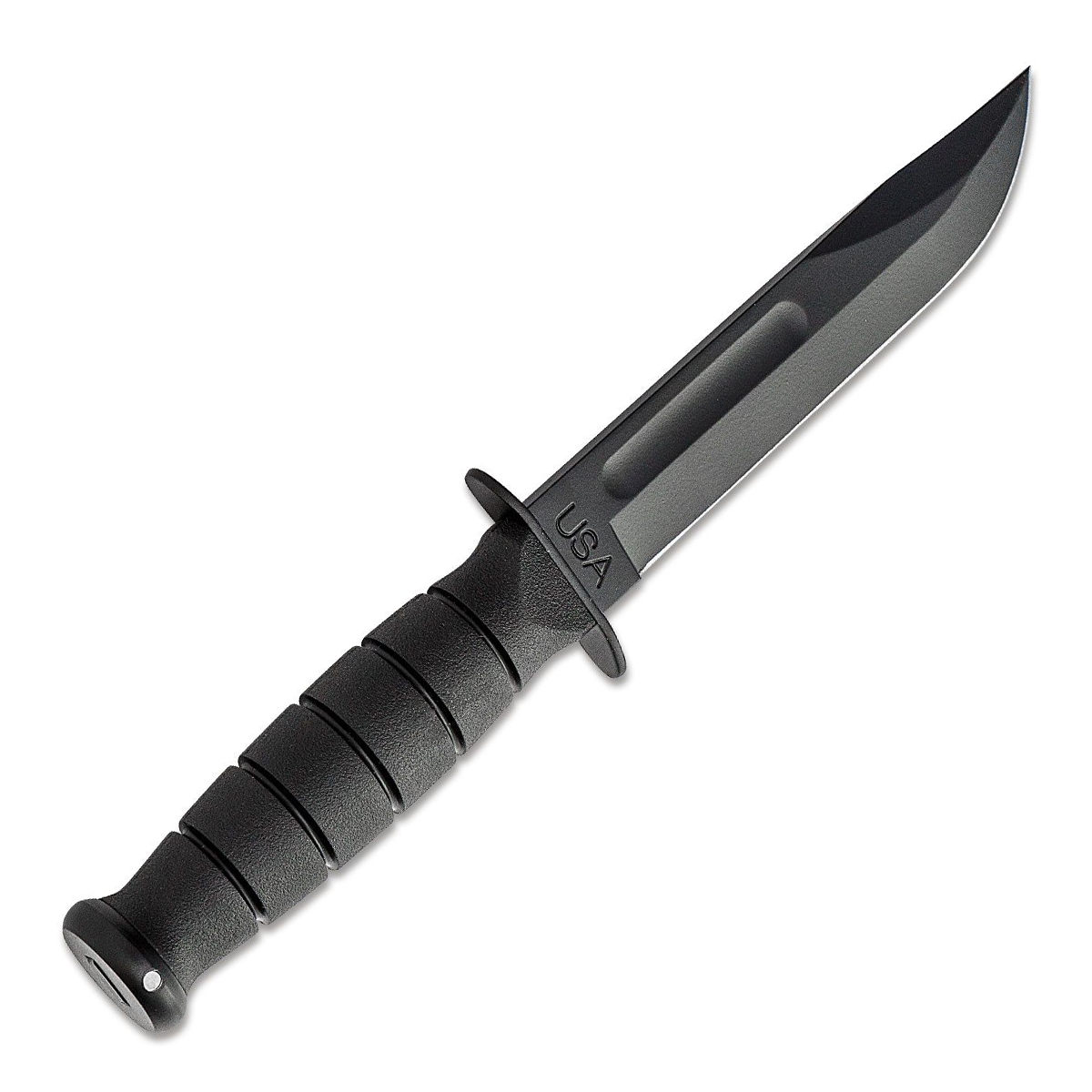 KABAR Short Fighting Knife 5.25in Black Plain Clip Point Fixed Blade KA1258 View 3
