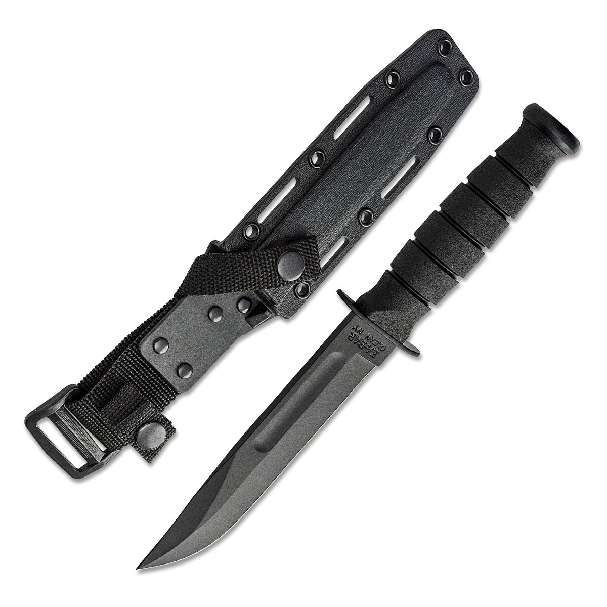 KABAR Short Fighting Knife 5.25in Black Plain Clip Point Fixed Blade KA1258 View 1