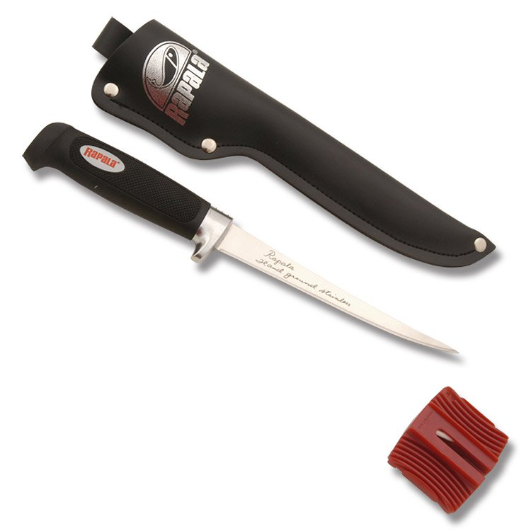 Rapala SoftGrip Fillet Knife Red 6in Plain Fillet NM3024 View 1