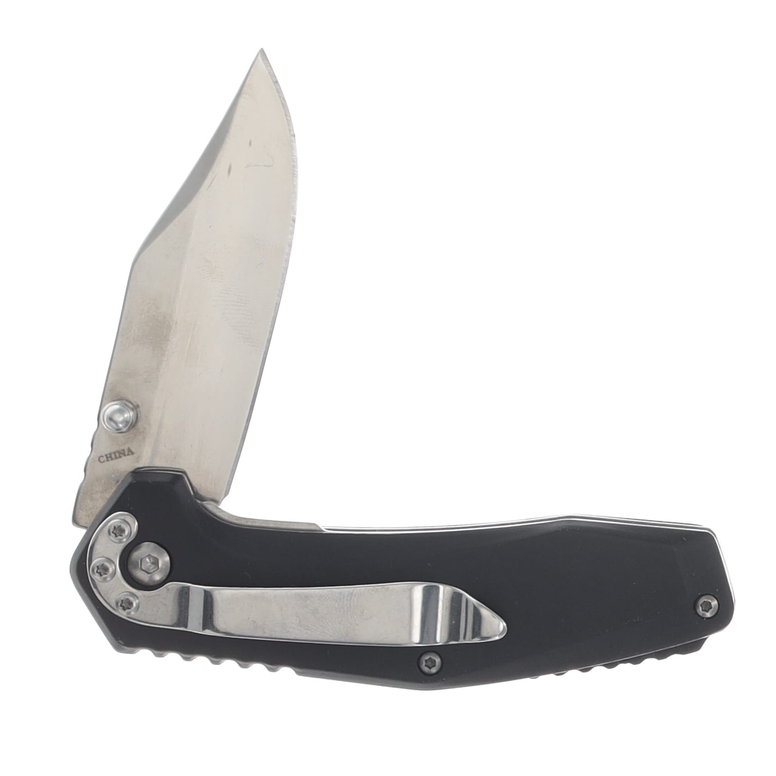 Steel Warrior Assisted Opening Clip Point Linerlock Folding Knife Black View 3