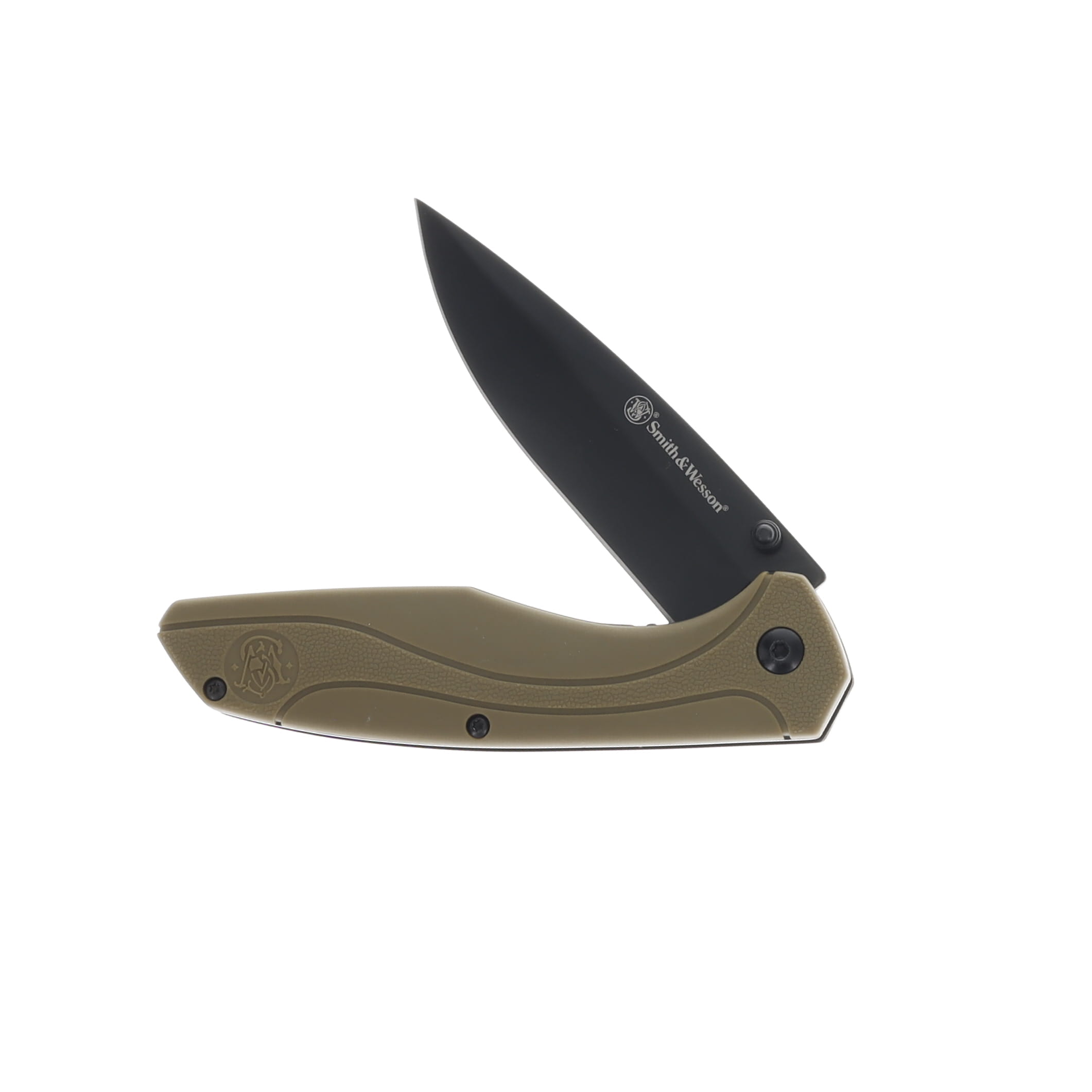 Smith & Wesson Assisted FDE Folding Knife 3.5in Black Drop Point Blade 1084312 View 3