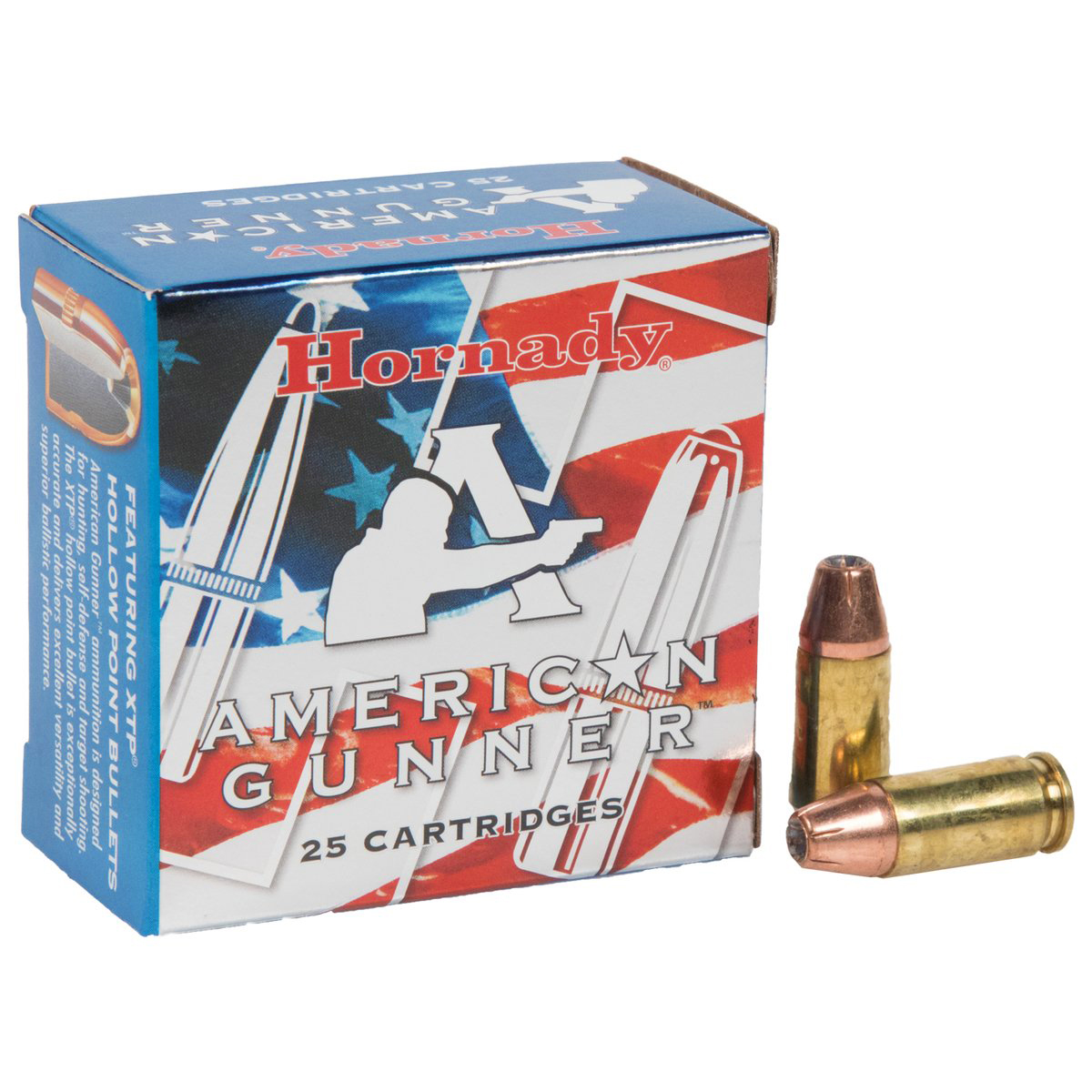 Hornady American Gunner 9mm Luger 115 Grain Brass 25 Rounds XTP JHP 90244 View 1