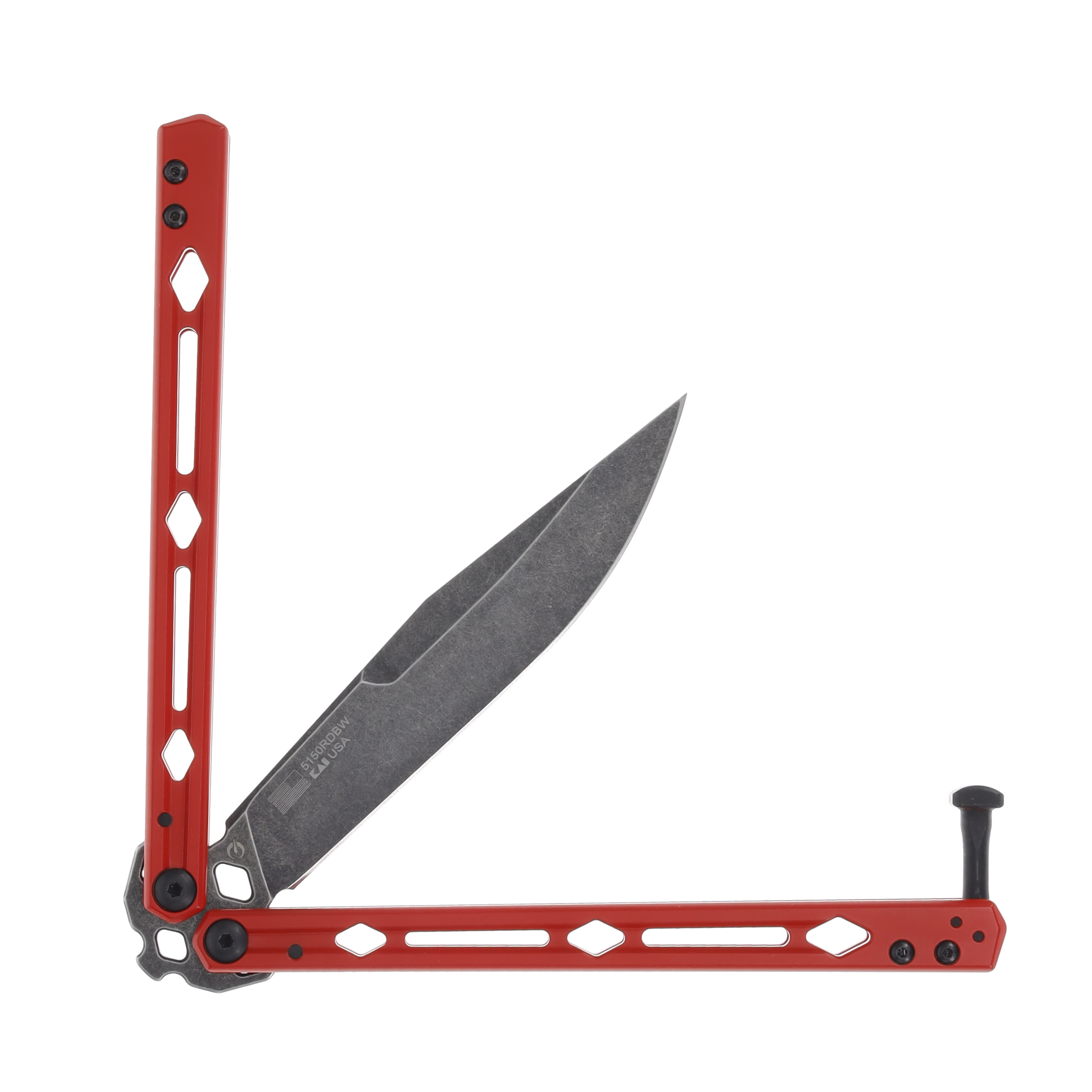 Kershaw Lucha Folding Knife 3.6in Plain Edge Red Steel Black Stonewash KS5150RDBW View 4