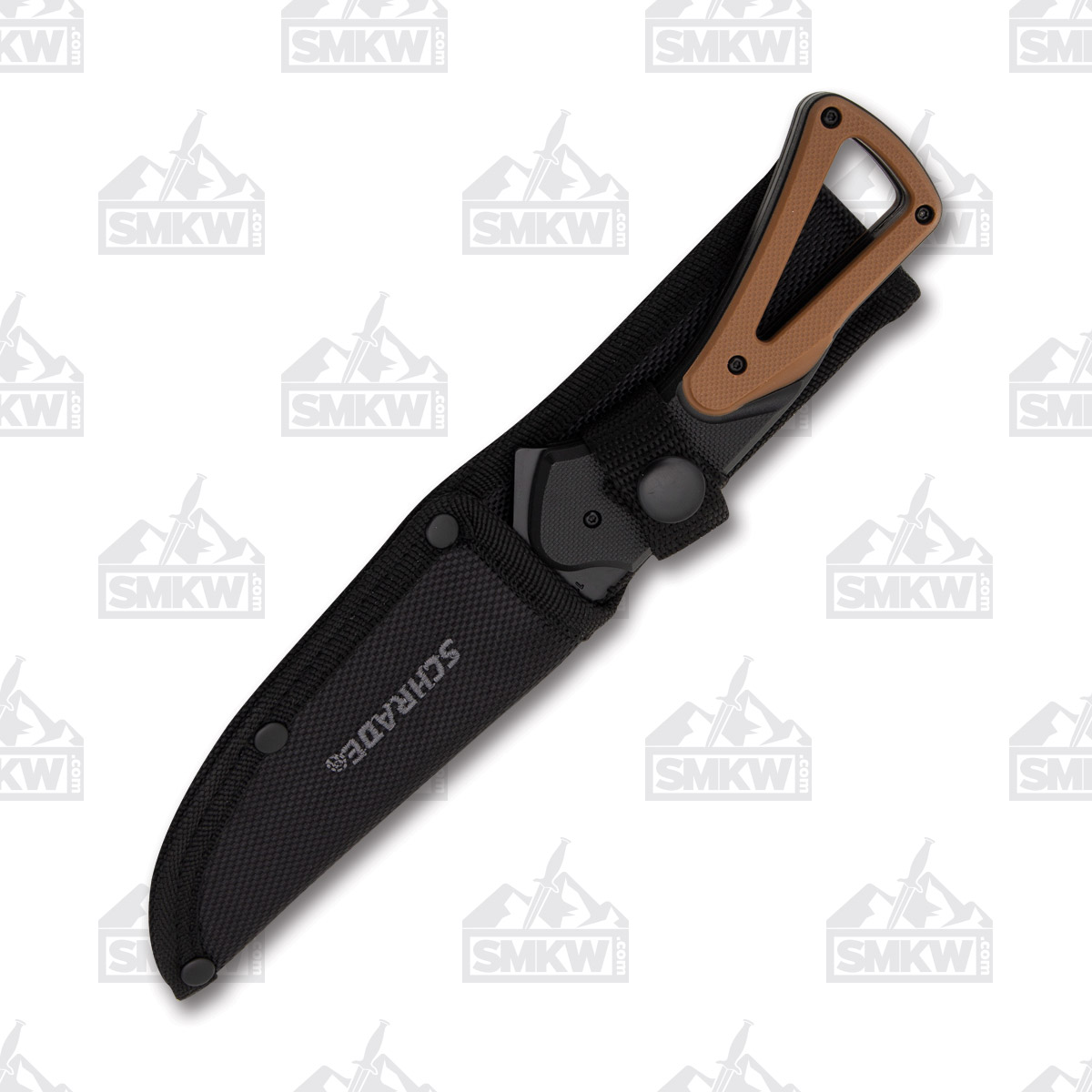 Schrade Fixed Blade 4in Black Oxide 9Cr18MoV Drop Point, Tan 1124286 View 3