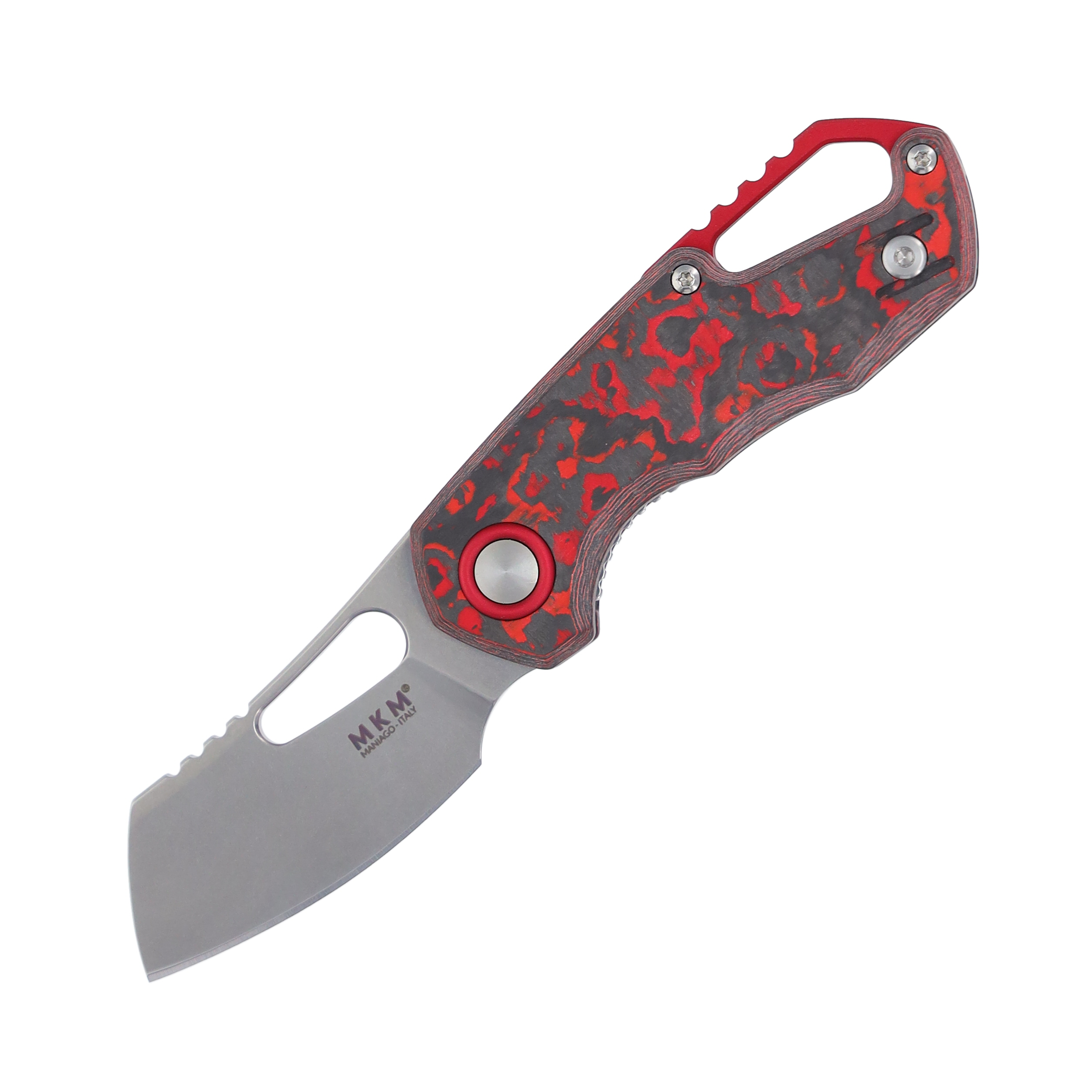 MKM Isonzo Folding Knife Lava Flow Fat Carbon Cleaver SMKW Exclusive MKFX032CL View 2