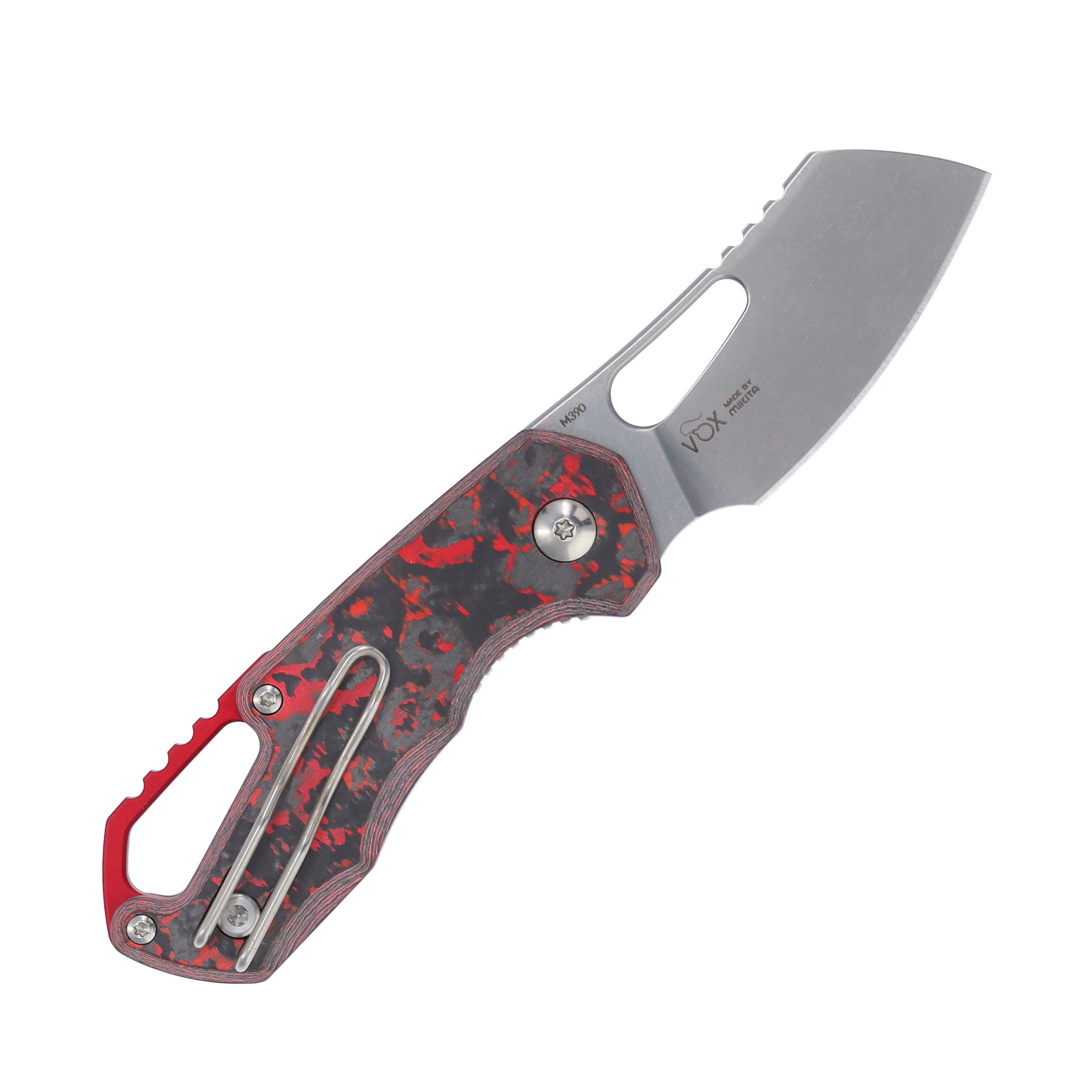 MKM Isonzo Folding Knife Lava Flow Fat Carbon Cleaver SMKW Exclusive MKFX032CL View 3