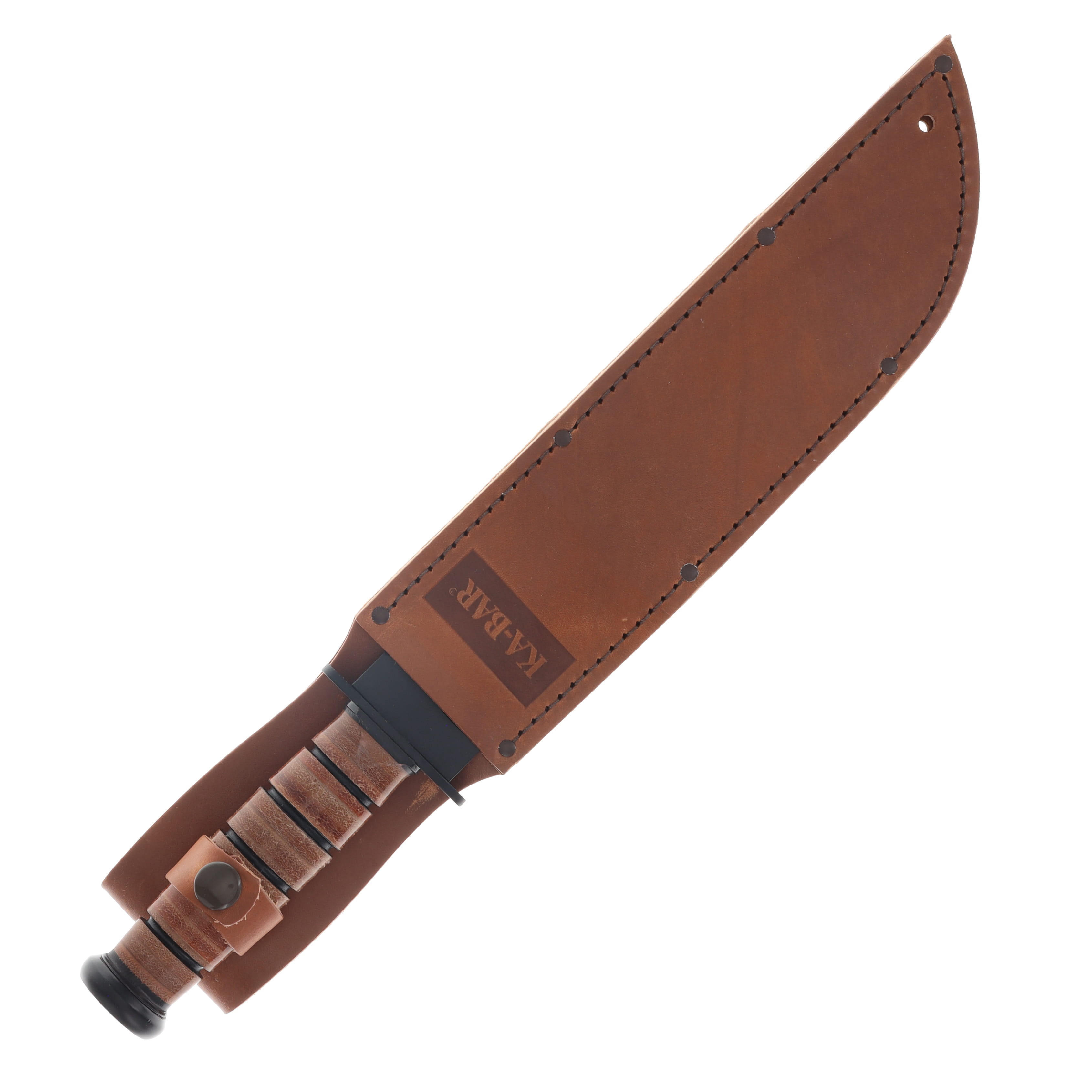 KA-BAR Big Brother Bowie Knife Stacked Leather Handle KA2217 View 4