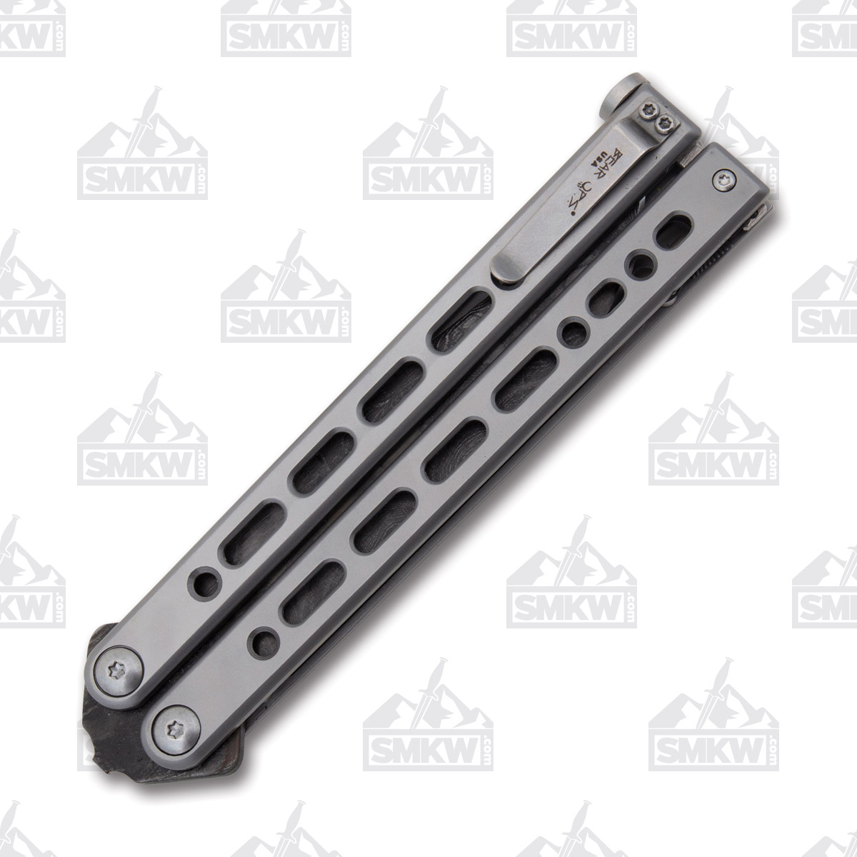 Bear & Son Bear Song VIII Balisong Gray Damascus BRB800SSLD View 3