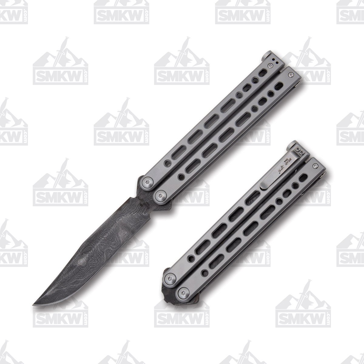 Bear & Son Bear Song VIII Balisong Gray Damascus BRB800SSLD View 1