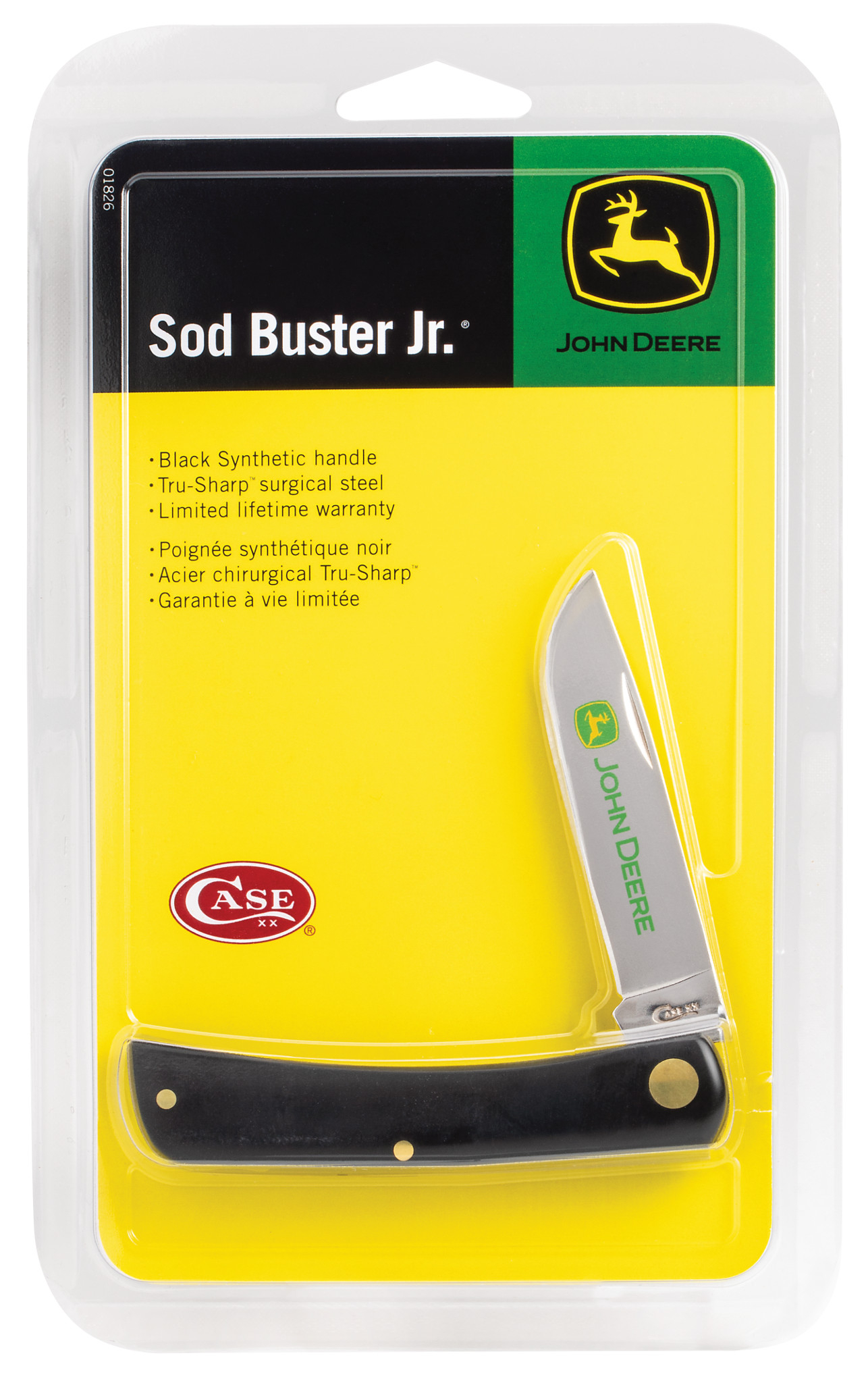 Case John Deere Jet Black Synthetic Sod Buster Jr. Folding Knife CA1826 View 7