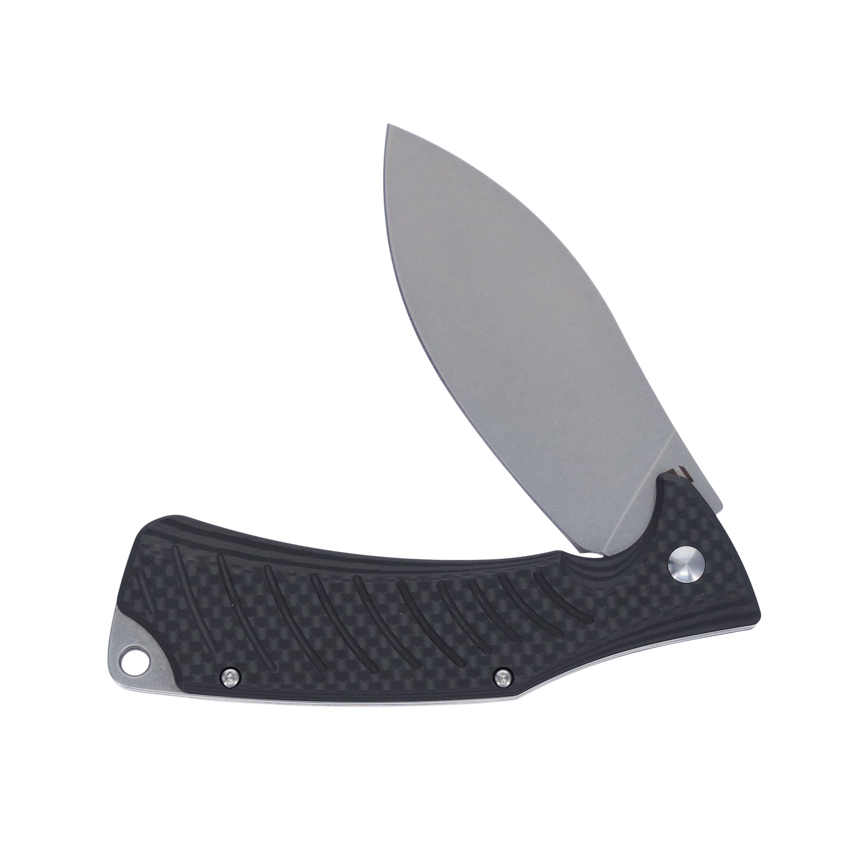 Revo Ness Folding Knife Carbon Fiber 3.37in Plain Stonewash Nessmuk NESSMUCF View 3