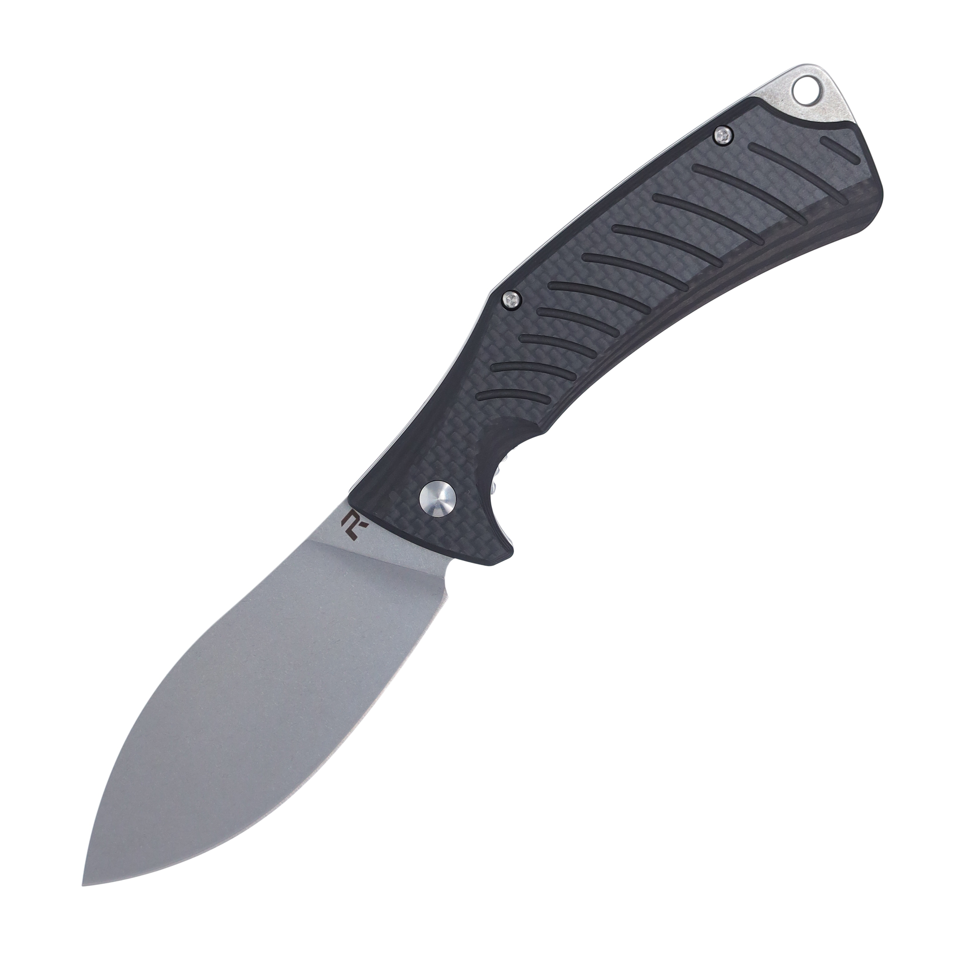 Revo Ness Folding Knife Carbon Fiber 3.37in Plain Stonewash Nessmuk NESSMUCF View 1