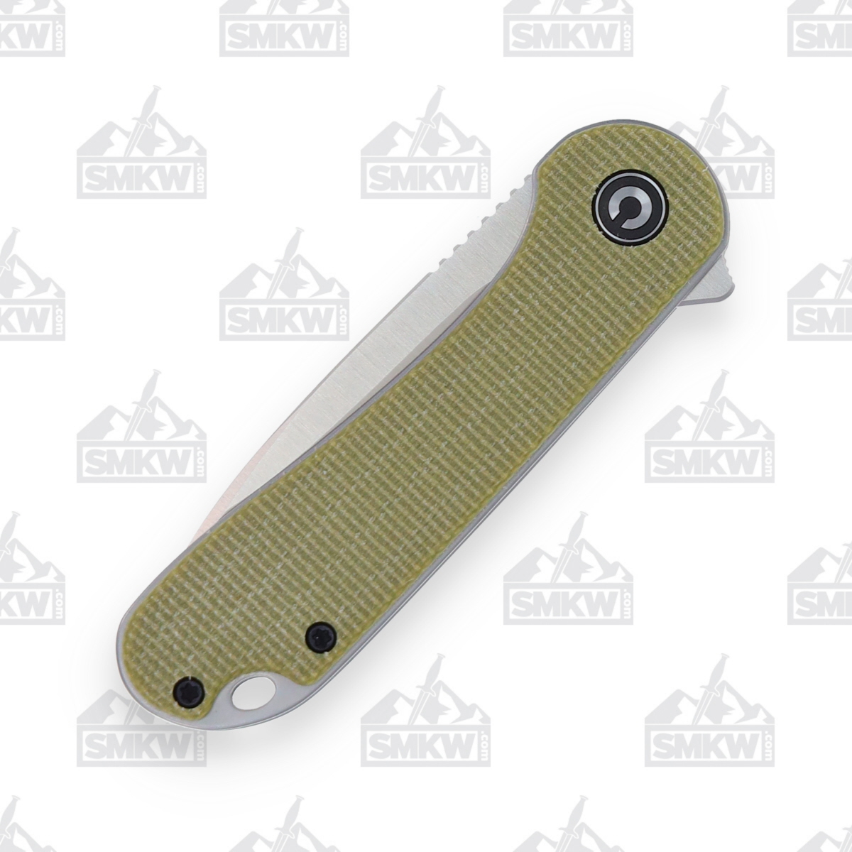 CIVIVI Elementum Olive Micarta 2.96 Inch Plain Satin Drop Point WKCC907S View 7