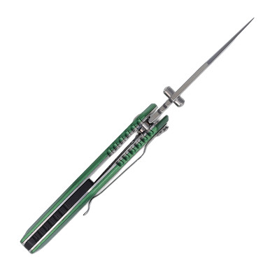 Steel Warrior Assisted Clip Point Linerlock Green View 9