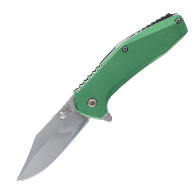 Steel Warrior Assisted Clip Point Linerlock Green View 1