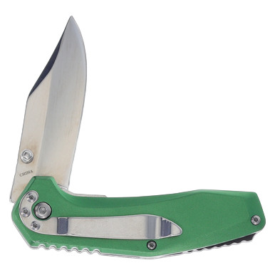 Steel Warrior Assisted Clip Point Linerlock Green View 4