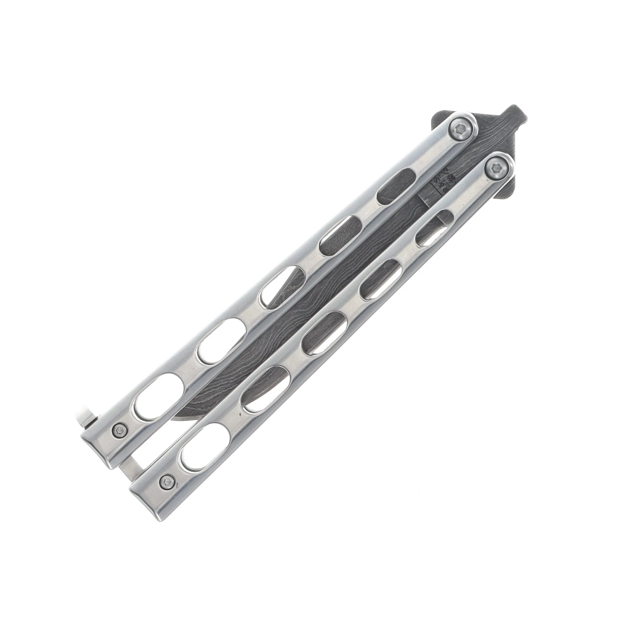 Bear & Son Balisong Damascus Silver BRSS14D View 4