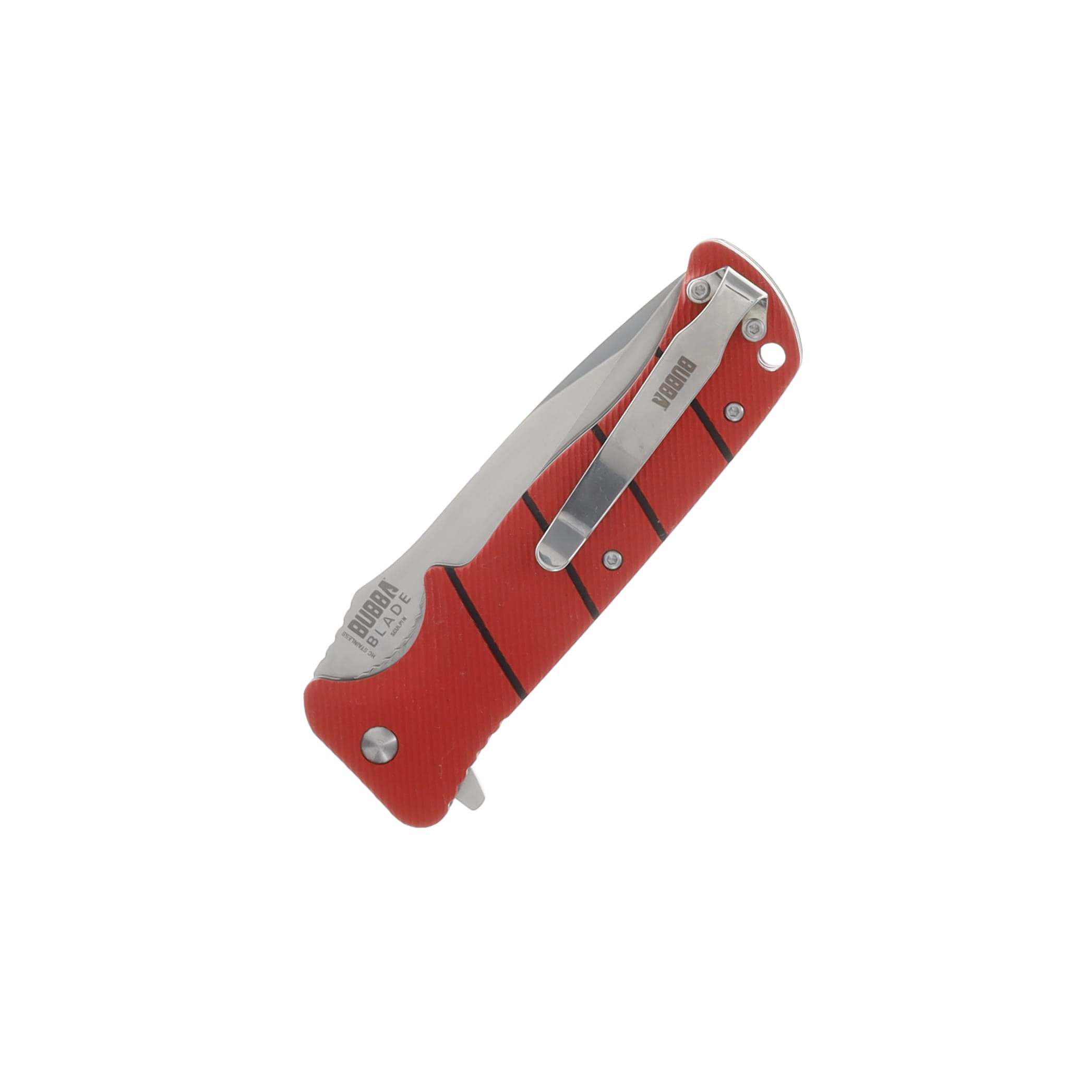 Bubba Blade Sculpin Folding Knife Red 3.75 Inch Plain Satin Tanto BBCLFK View 4