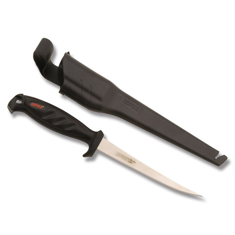 Rapala Deluxe Falcon Fillet Knife Red – Black 6in Plain Fillet NM3100 View 1