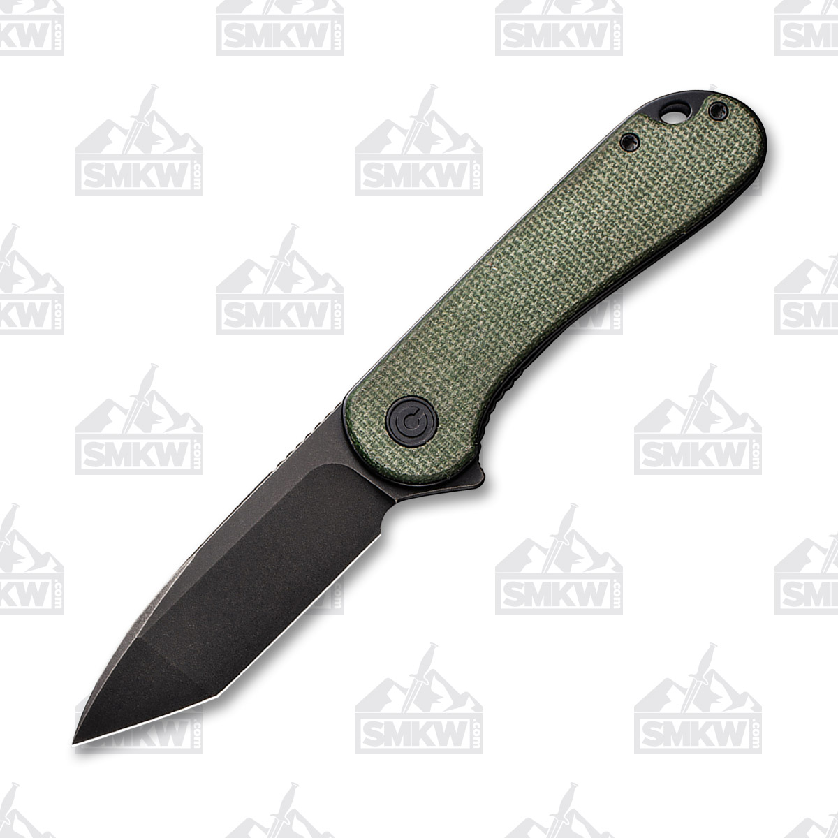 CIVIVI Elementum Green 2.96 Inch Plain Black Stonewash Tanto WKCC907TE View 3