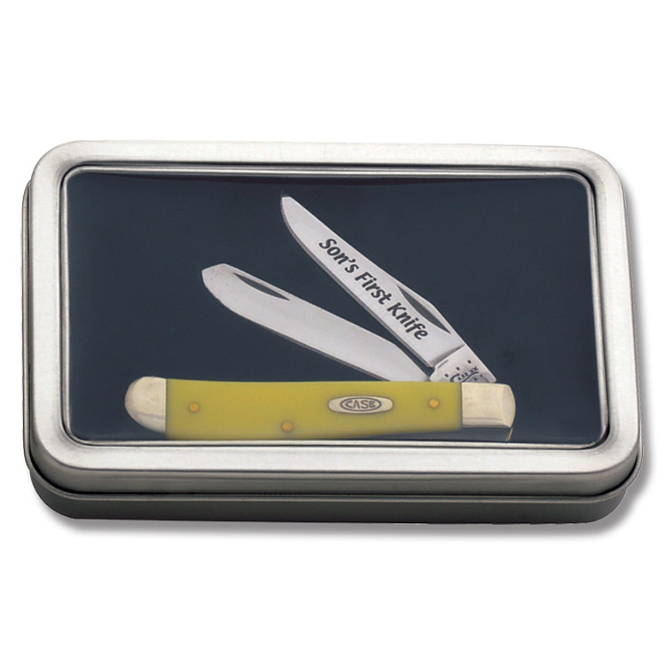 Case XX Son's First Knife Yellow Composition Mini Trapper Folding Knife CASY View 3