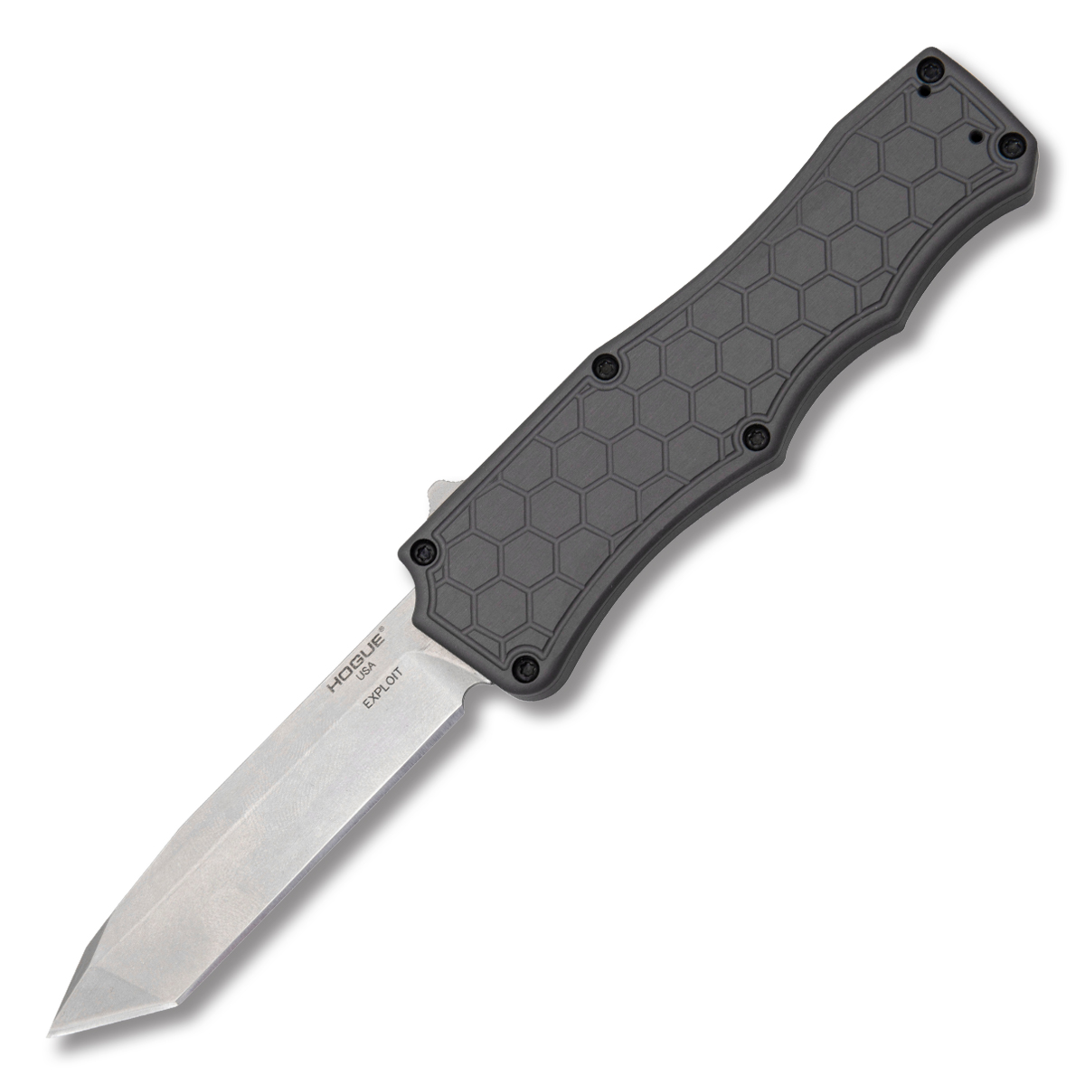 Hogue Exploit 3.5 OTF Automatic Tanto Stonewash Gray AUHG34042 View 1