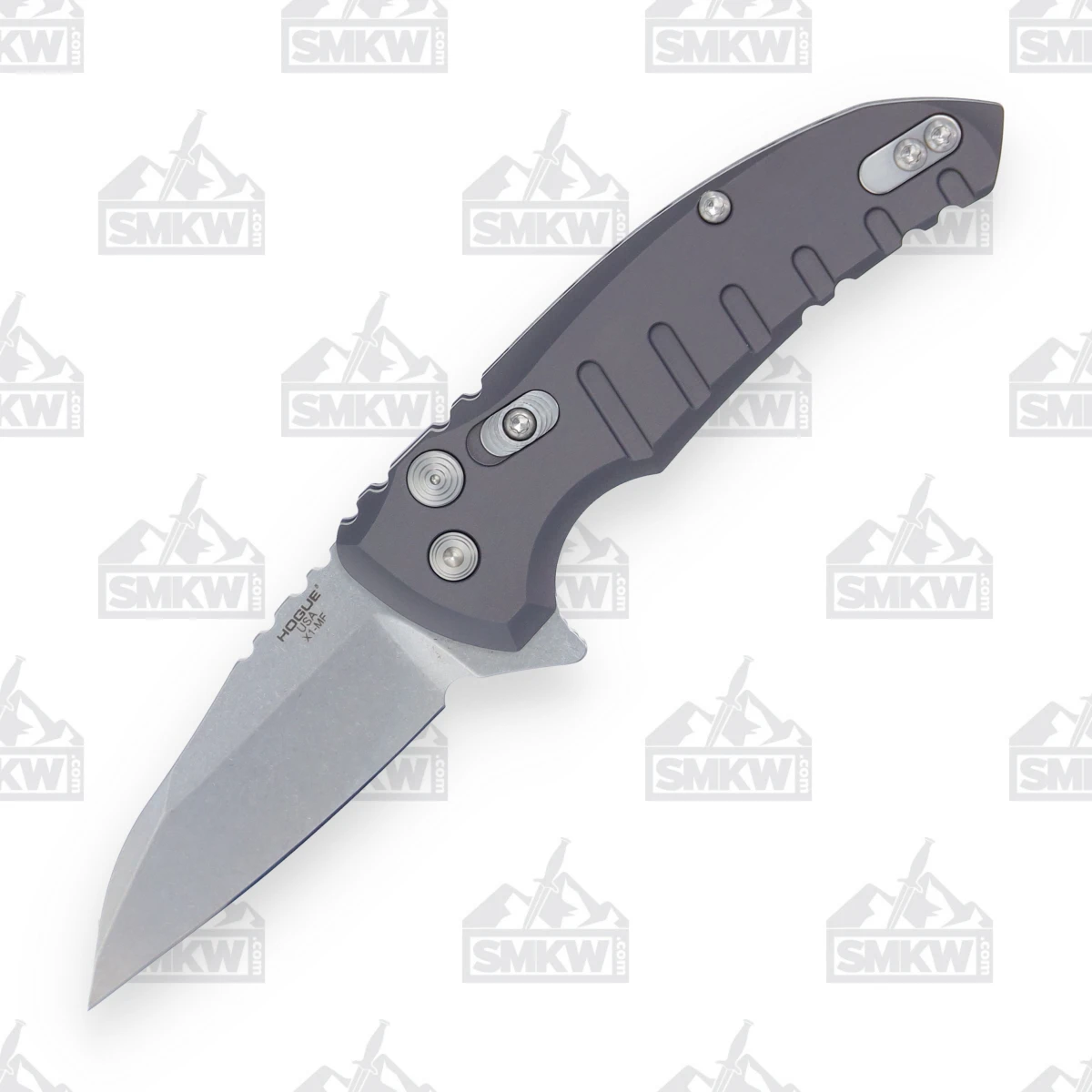 Hogue X1-Microflip Folding Knife Al Grey 2.75in Stonewash Wharncliffe Blade HG24162 View 2