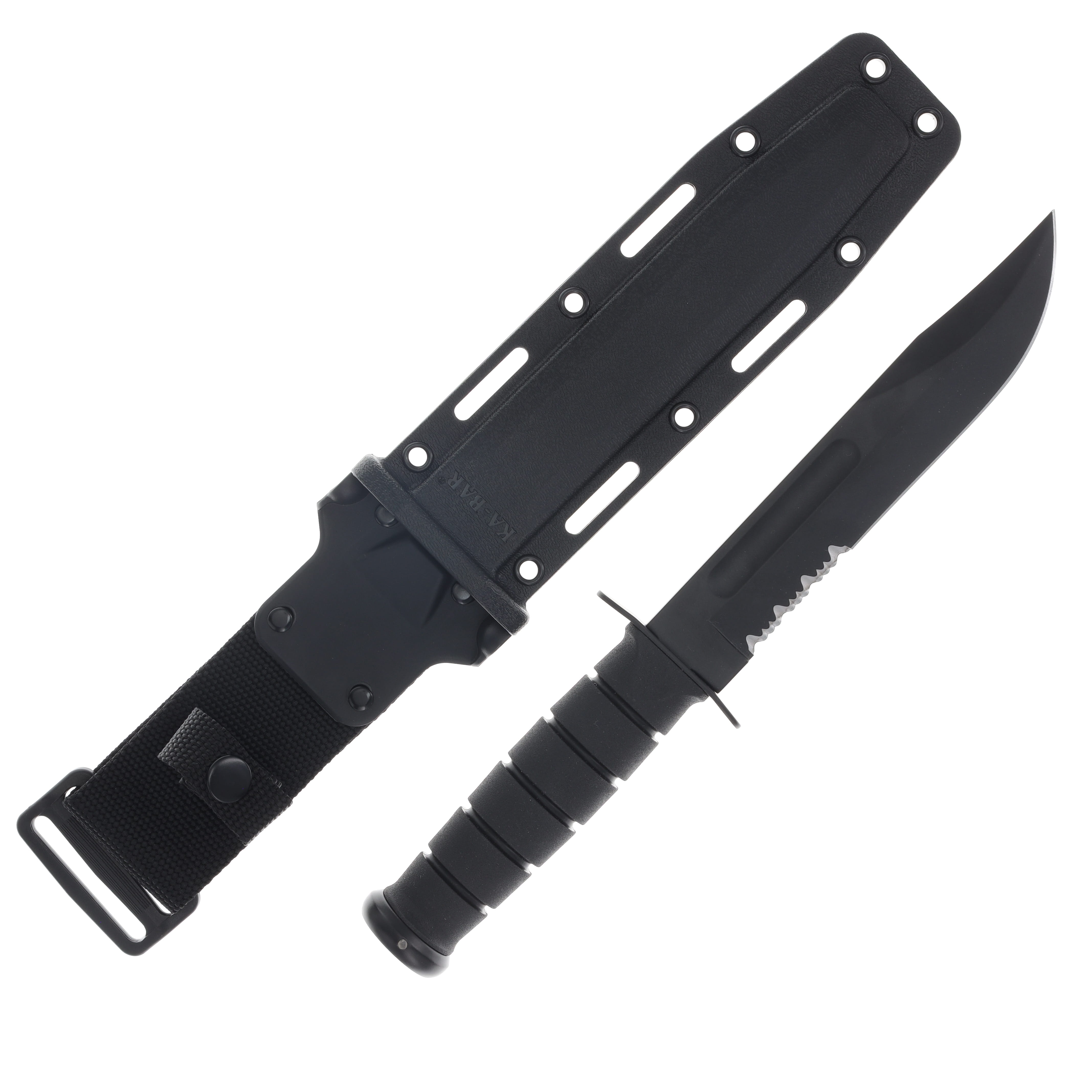 KA-BAR Full Size Black Fighting Knife Fixed 7in Straight Edge Blade KA1213 View 1