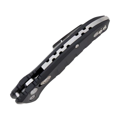 Hogue Elishewitz A01 MicroSwitch OTS Automatic Folding Knife Black - 2.75in Tumbled S/E Drop Point Plain AUHG24110 View 6