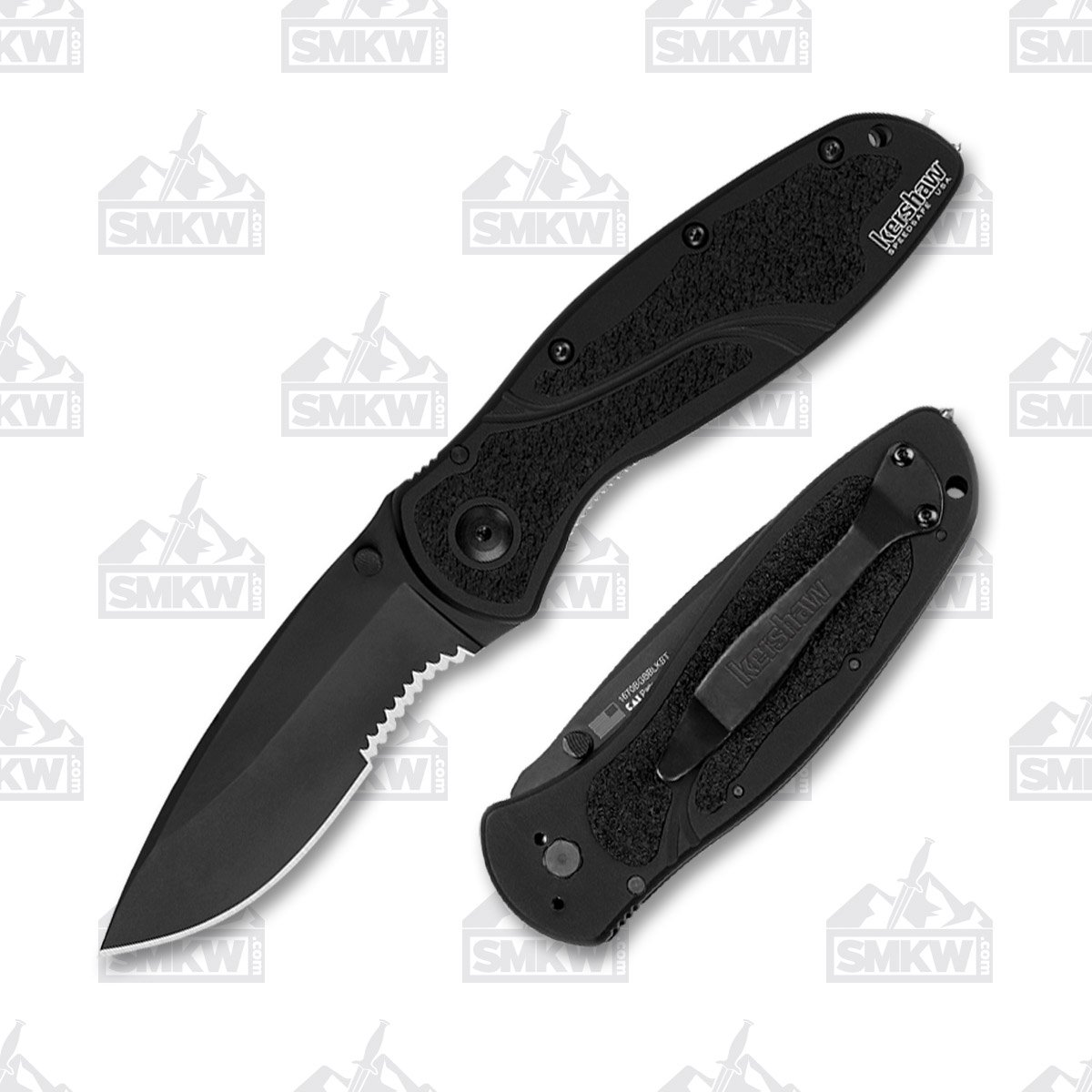 Kershaw Blur Glassbreaker Assisted Folding Knife 3.4in PS Black Blade KS1670GBBLKS View 1