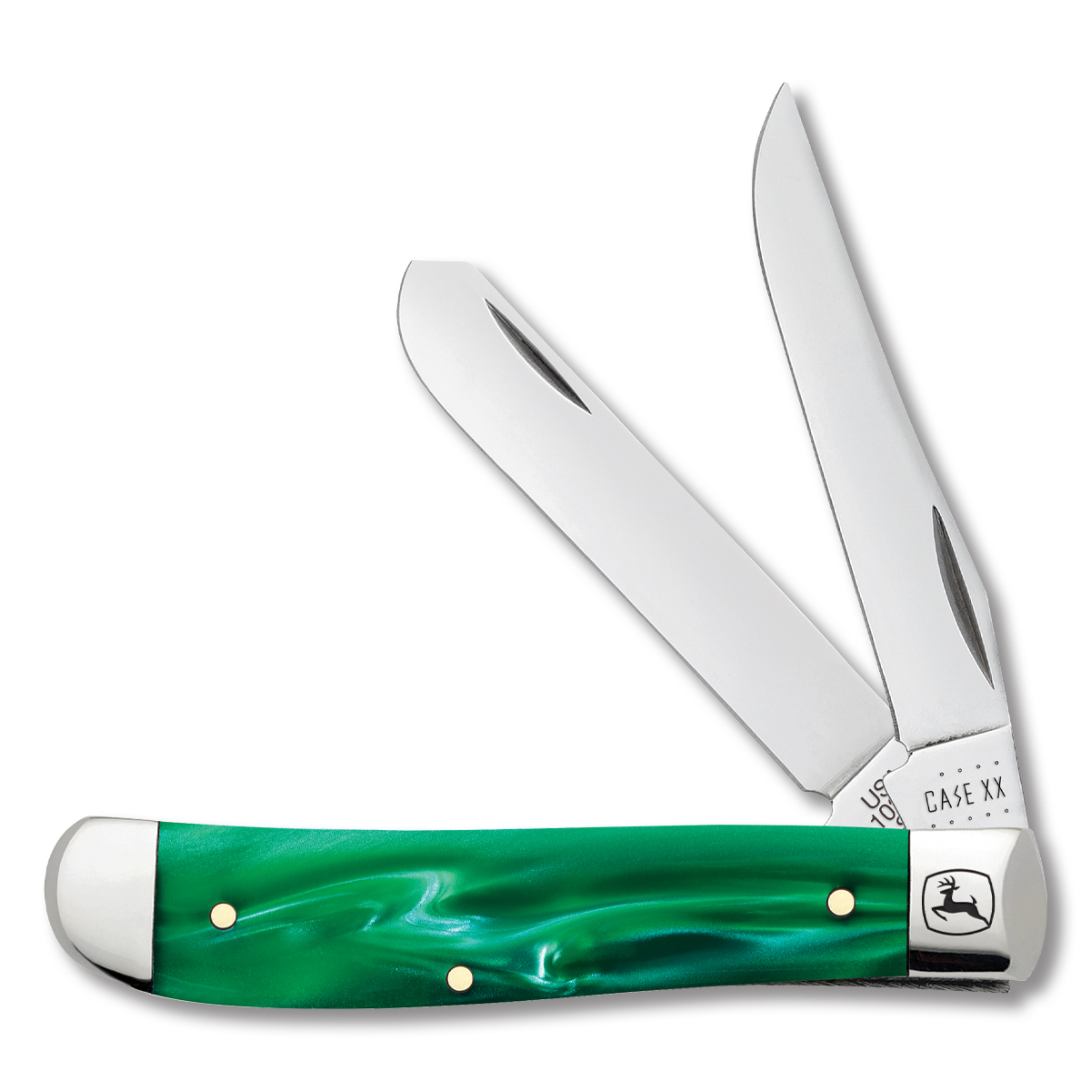 Case XX John Deere Green Pearl Kirinite Mini Trapper Folding Knife CA15773 View 1