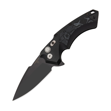 Hogue X5 Manual Flipper Knife Black Al G-Mascus 3.5in Black Spear Point Blade HG34579 View 2