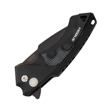Hogue X5 Manual Flipper Knife Black Al G-Mascus 3.5in Black Spear Point Blade HG34579 View 7
