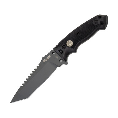 Hogue Sig Sauer EX-F01 Tactical Tanto Black Fixed 5.5in Gray Sawback Blade HG37122 View 2
