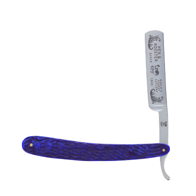 Hen & Rooster Blue Pickbone Straight Razor Folding Knife
