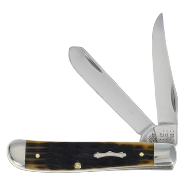 Case XX SMKW Exclusive Olive Green Crandall Jigged Bone Mini Trapper Folding Knife View 1