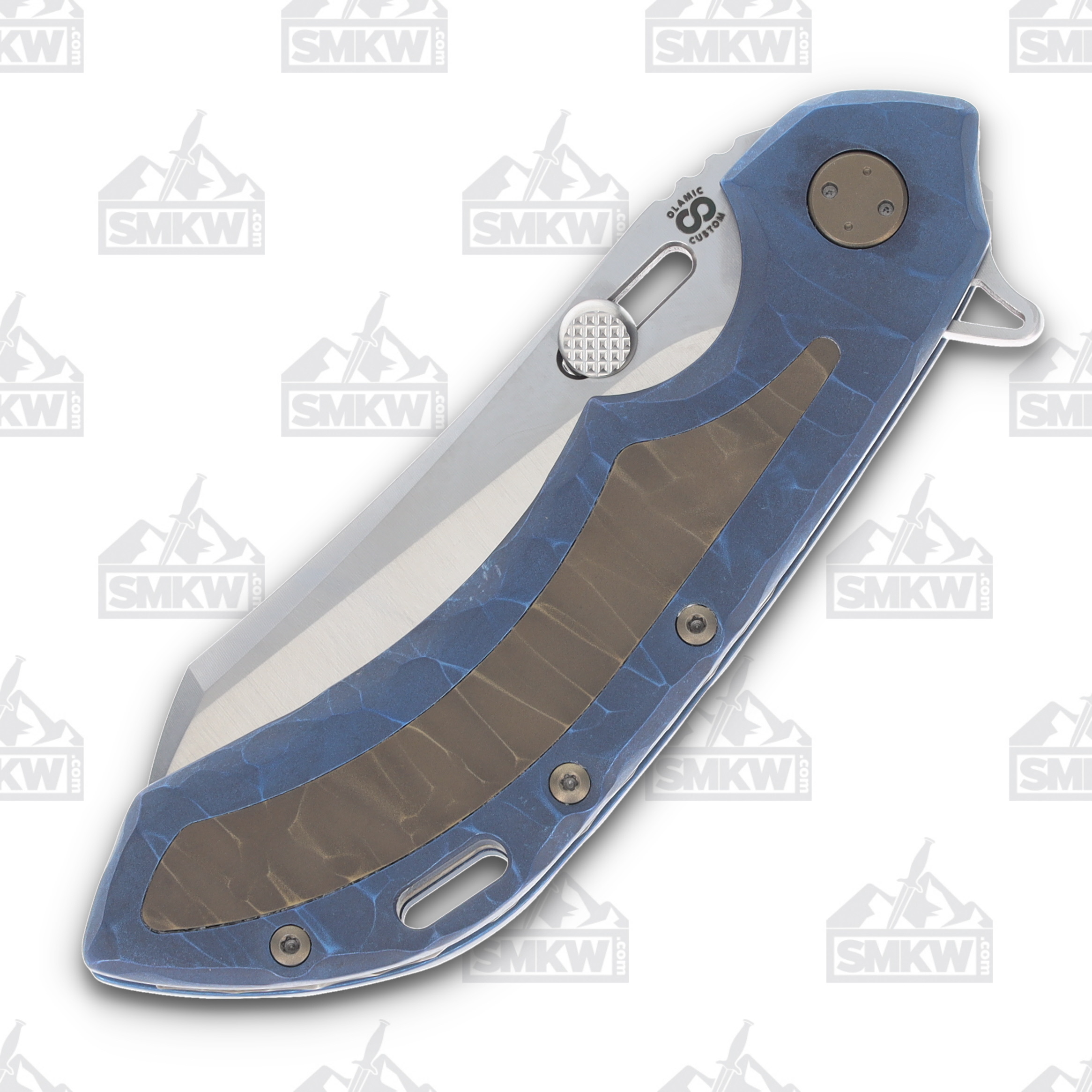 Olamic Wayfarer 247 Prototype Folding Knife Wharning 08 Blue Bronze Seabed PRW8 View 8