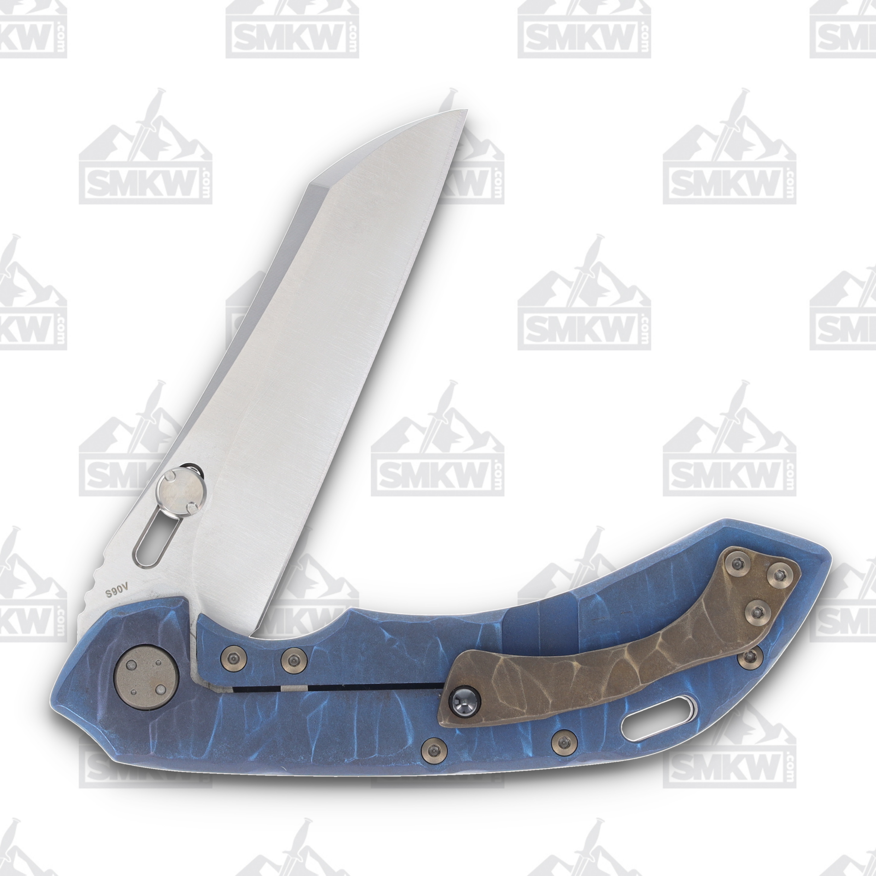 Olamic Wayfarer 247 Prototype Folding Knife Wharning 08 Blue Bronze Seabed PRW8 View 6