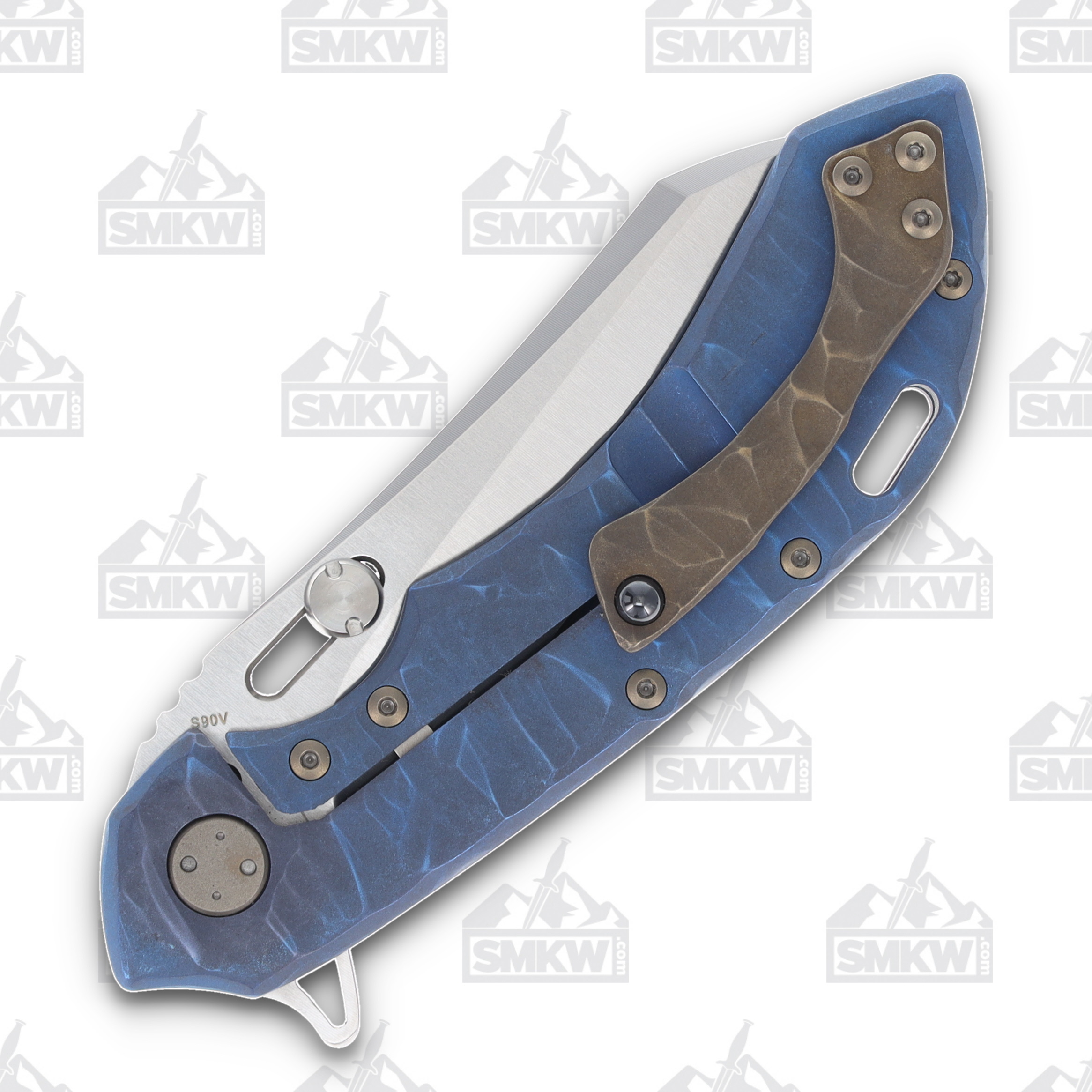 Olamic Wayfarer 247 Prototype Folding Knife Wharning 08 Blue Bronze Seabed PRW8 View 7