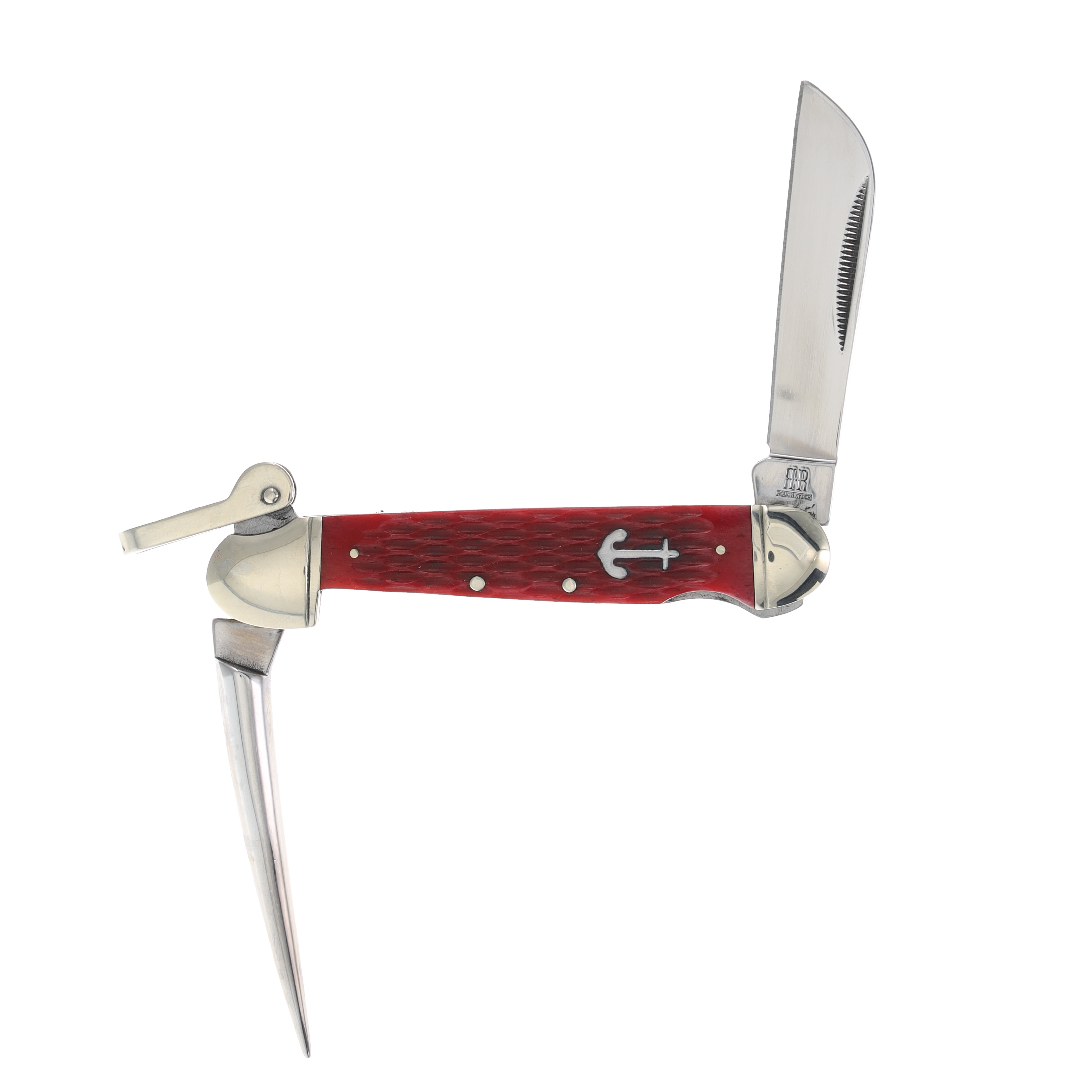 Rough Ryder Red Jigged Bone Locking Marlin Spike Folding Knife RR576 View 1