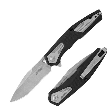 Kershaw Tremolo Assisted Folding Knife Black GFN 3.12in Stonewash Blade KS1390 View 4