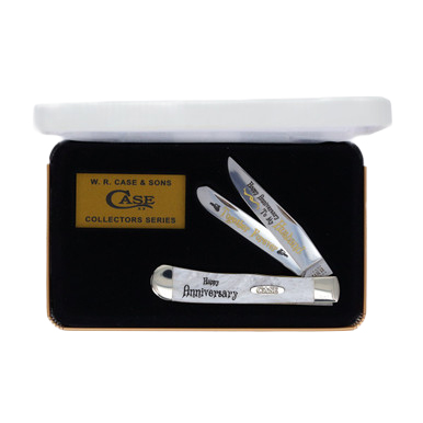 Case XX Happy Anniversary To My Husband Heavenly Pearl Corelon Trapper Folding Knife View 1